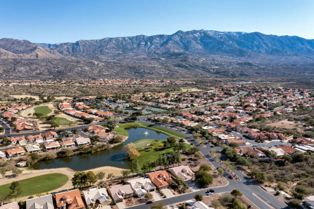 istock Desert Residential Community with Catalina Mountains 1454660696