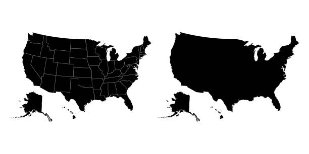 States of America territory. North America and Alaska States of America territory. North America and Alaska alaska us state stock illustrations