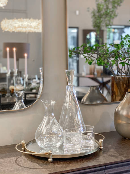 istock Decorative alcohol glasses in home decoration. 1454664791