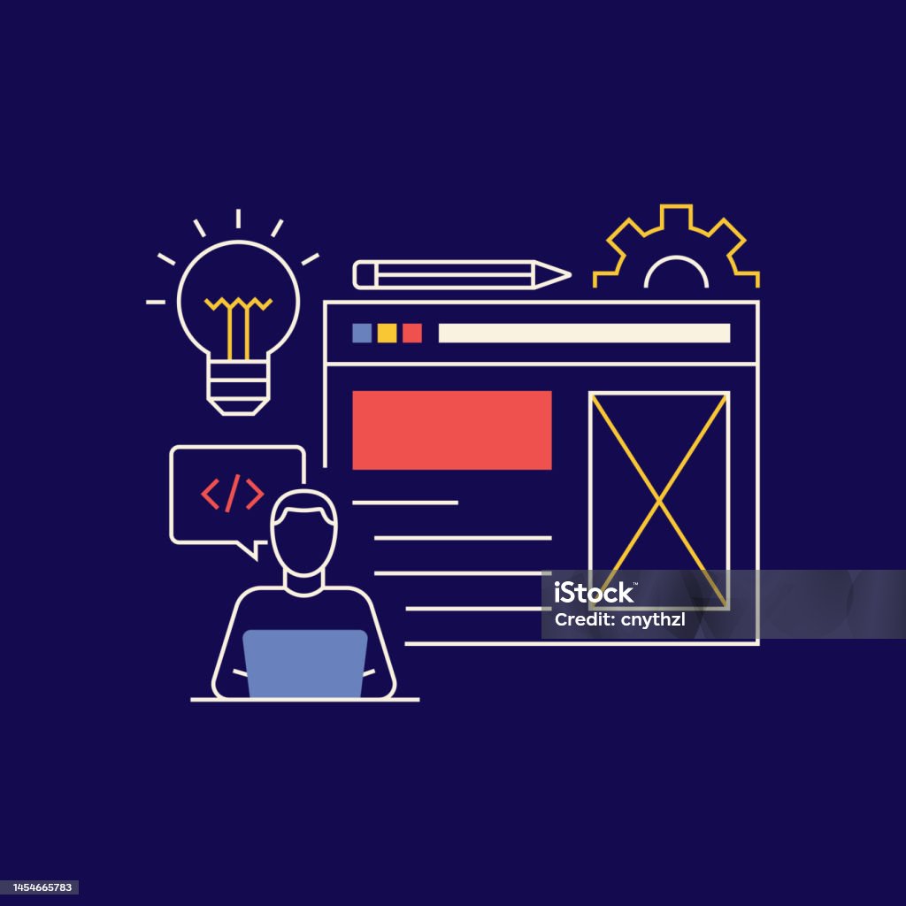 Web Design Related Vector Conceptual Illustration Designer Web Page Seo ...