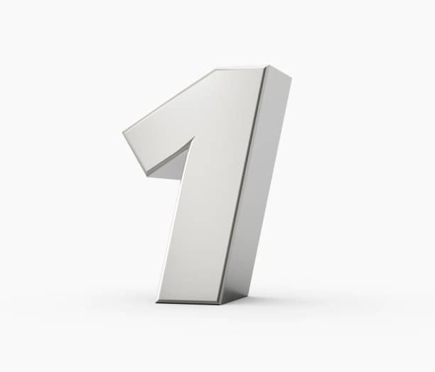 istock Silver 1 One 3d numbers. Isolated white background 3d illustration 1454671147