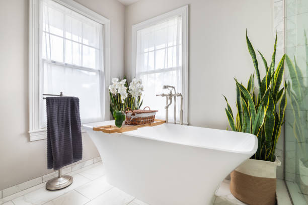 istock A cozy bathroom with a freestanding tub. 1454675535