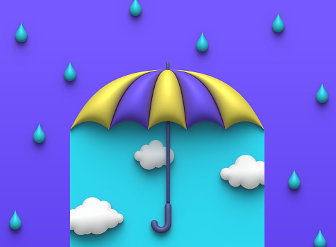 Umbrella springtime abstract rain storm background abstract design.