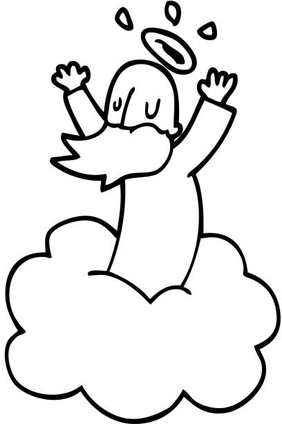 Cartoon God On Cloud Stock Clipart | Royalty-Free | FreeImages