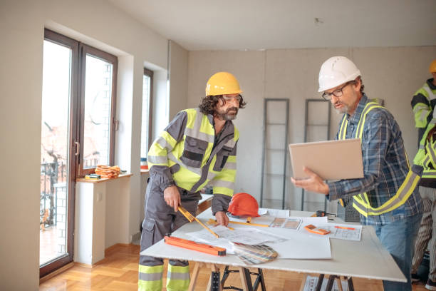 istock Team working on interior design on a meeting at site 1454688417