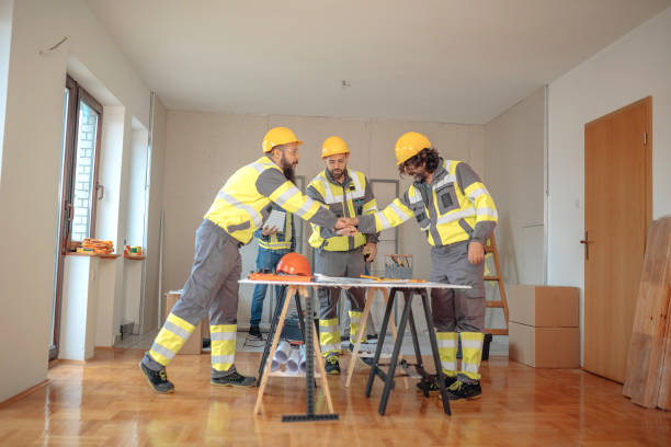 istock Team working on interior design on a meeting at site 1454689643