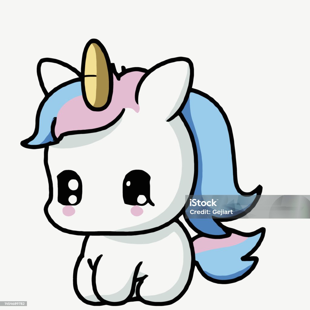 Dễ Thương Unicorn Minh Họa Unicorn Kawaii Chibi Vector Vẽ Phong ...