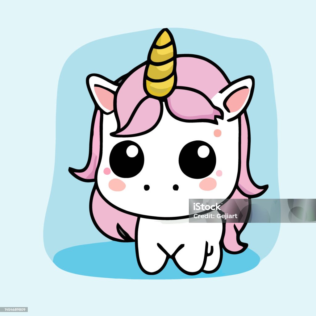 Dễ Thương Unicorn Minh Họa Unicorn Kawaii Chibi Vector Vẽ Phong ...