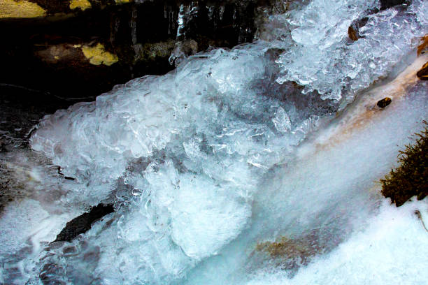 istock Ice formations in a frozen brook in Chaplin, Connecticut. 1454693242
