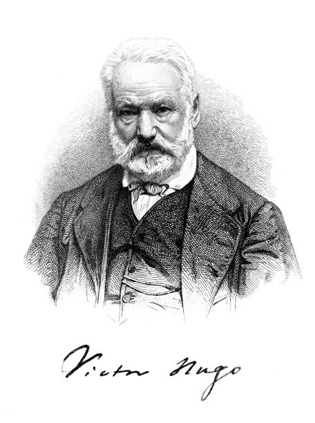 Victor Hugo incisione 1885 - illustrazione arte vettoriale