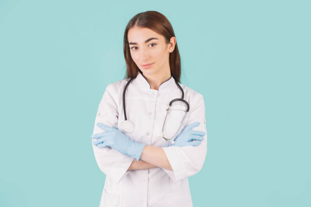istock Nurse on white background. Doctor 1454696731