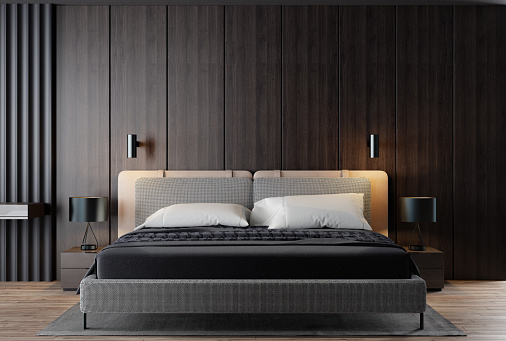 Black Luxury modern retro-style master bedroom