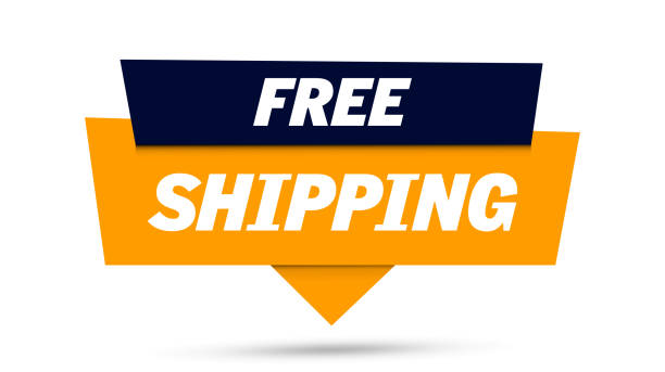 ilustrações de stock, clip art, desenhos animados e ícones de free shipping sign banner - tag