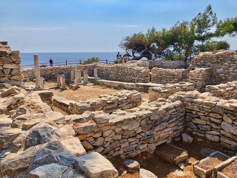 Archeological site  with sanctuary from the 8th  century B.C. on the south of Thassos island.