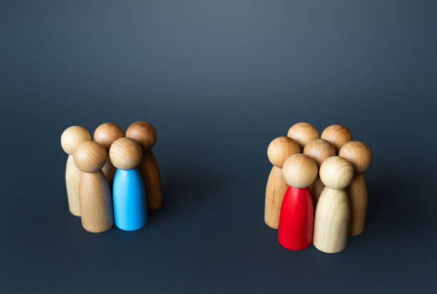 istock Two opposition groups of people. 1454707444