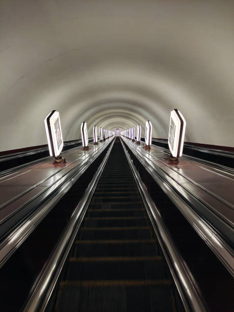 istock An empty escalator a few minutes before the building opens and activity begins 1454708674
