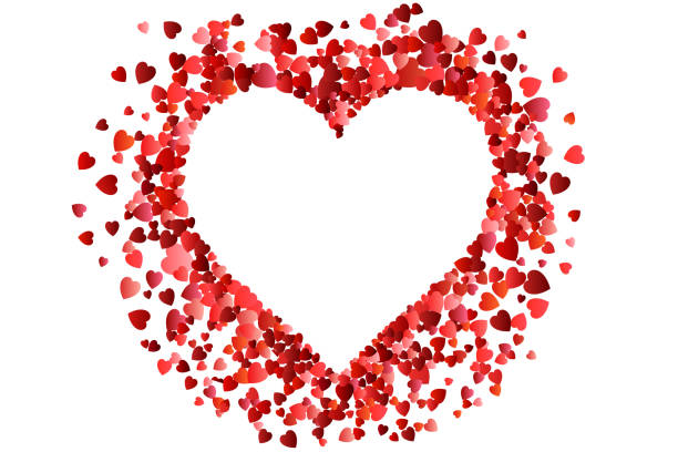 istock Valentines day Love. Decorative heart background with many flying valentines hearts. Vector illustration. 1454714864