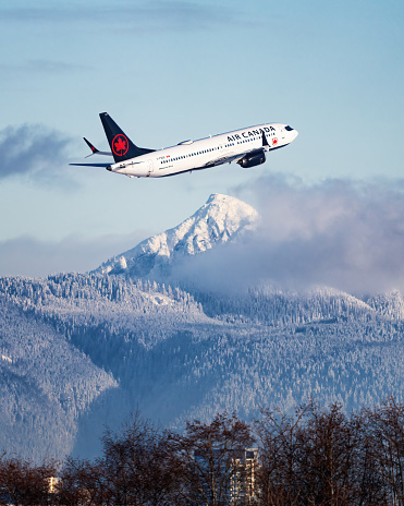Air Canada Boeing 737 Max departing Vancouver International Airport\n\nDate: Dec 30, 2021