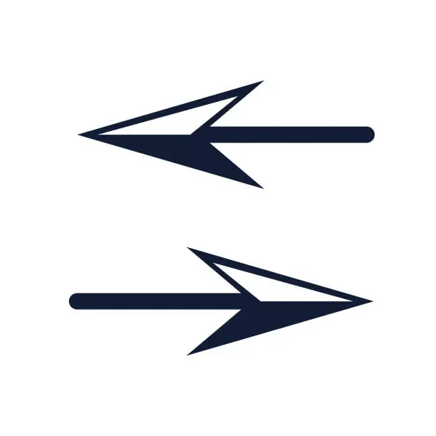 Vector illustration of Set arrow icon. Collection different way arrows sign. Black vector arrows vector