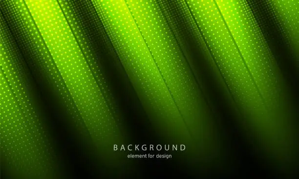 Vector illustration of Minimal Green geometric abstract background. Bright design gradient texture. Dynamic shapes composition. Vector illustration.