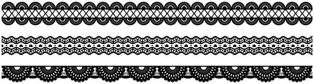 Vector illustration of Seamless pattern for creating cards style. Lace decoration template, ribbon with ornament for design