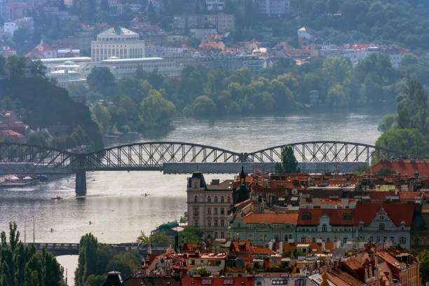 istock Vltava River and old town in Prague, Czech Republic 1454726443