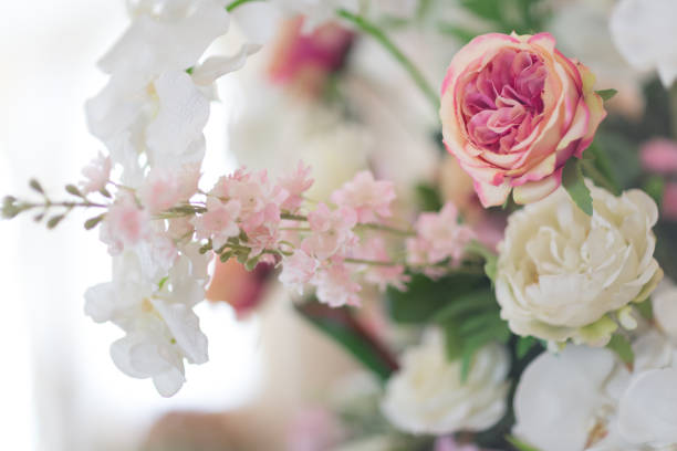 istock Selective focus fabric flowers, valentine concept 1454733701