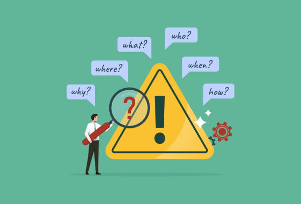 ilustrações, clipart, desenhos animados e ícones de identificação de problemas, análise de causa raiz e resolução de problemas, empresário com lupa e investigação de incidente com ponto de exclamação - plant root system