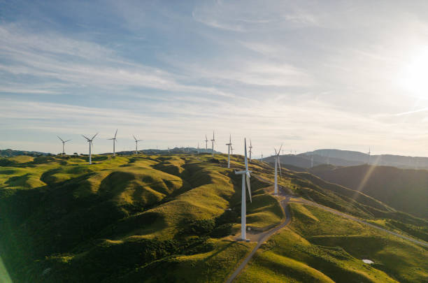 istock Wind turbines for electric power with clean Energy. 1454741491