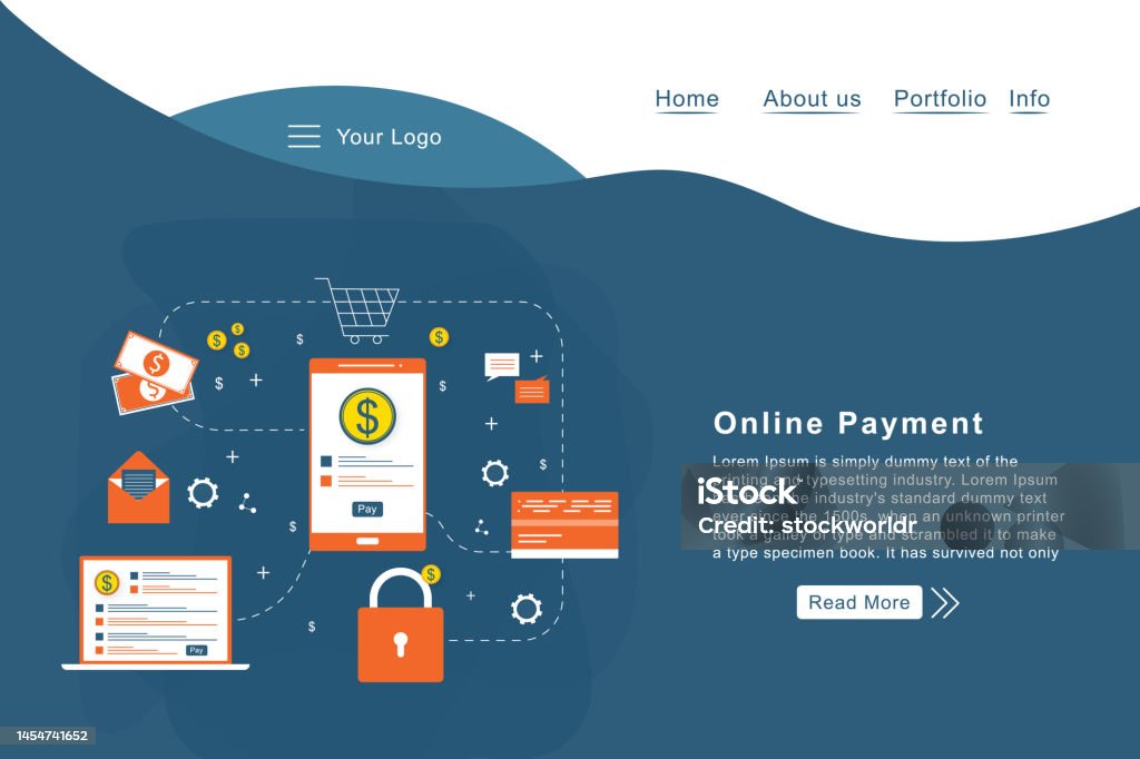 Computer Payment Online Payment Concept Laptop With Electronic Invoice Stock ...