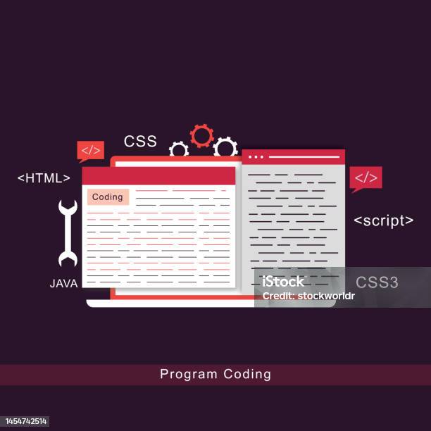 Programing Coding Stock Illustration - Download Image Now - Abstract ...