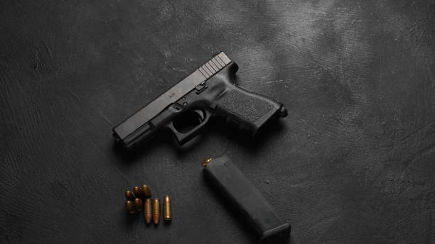 Modern semiautomatic hand gun, Glock pistol firearm