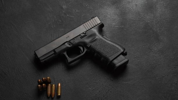 istock Modern semiautomatic hand gun, pistol firearm 1454745494