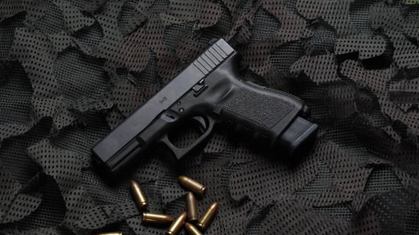 Modern semiautomatic hand gun, Glock pistol firearm