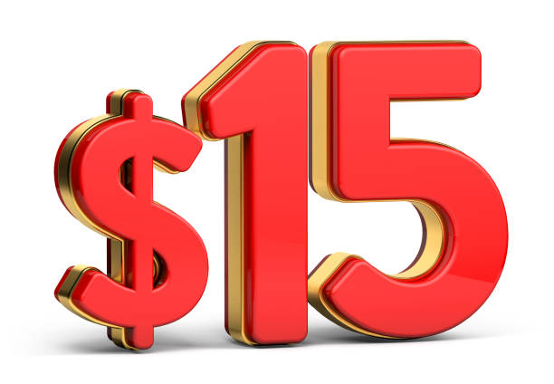 istock 3d golden $15 isolated on background. 3d illustration. 1454746592