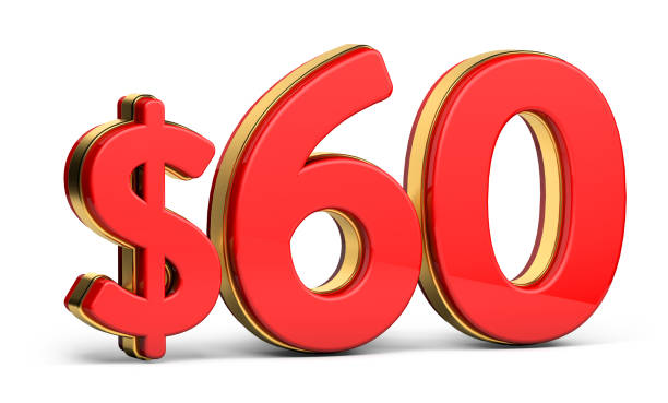 istock 3d golden $60 isolated on background. 3d illustration. 1454746595