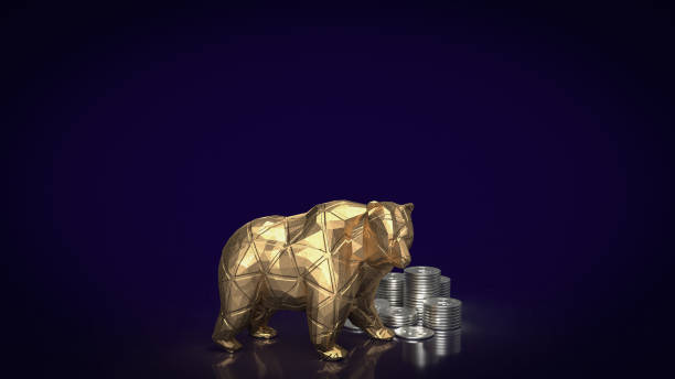 istock The gold bear and coins for business concept 3d rendering 1454749493