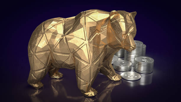istock The gold bear and coins for business concept 3d rendering 1454749510
