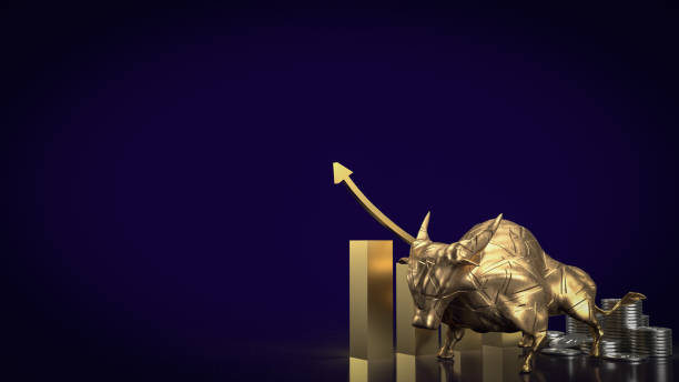 istock The gold bull on chart background for business concept 3d rendering 1454749541