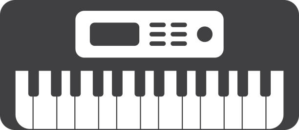 electric piano illustration in minimal style electric piano illustration in minimal style isolated on background electric piano stock illustrations
