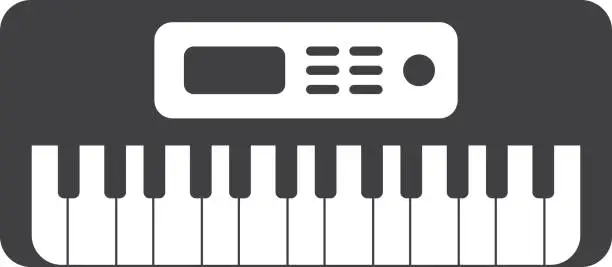 Vector illustration of electric piano illustration in minimal style