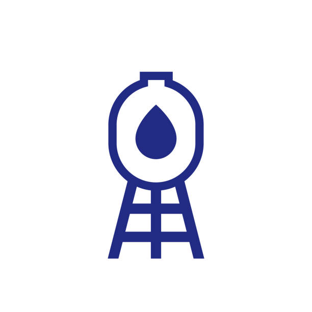 значок водонапорной башни на белом - water tower stock illustrations