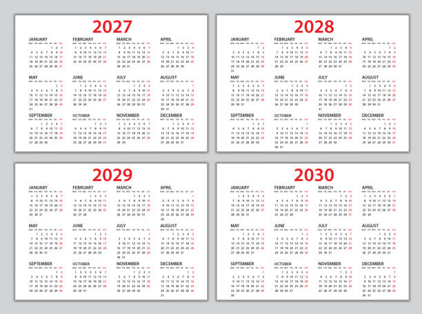 Calendar 2027, 2028, 2029, 2010 template, Planner 2027, 2028, 2029, 2010 year, Wall calendar 2027, 2028, 2029, 2010 template, Week Starts Monday, Set of 12 calendar, advertisement, printing Calendar 2027, 2028, 2029, 2010 template, Planner 2027, 2028, 2029, 2010 year, Wall calendar 2027, 2028, 2029, 2010 template, Week Starts Monday, Set of 12 calendar, advertisement, printing calendar february 2010 stock illustrations