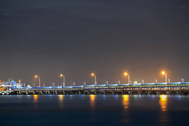 istock The harbor bridge is illuminated 1454764944