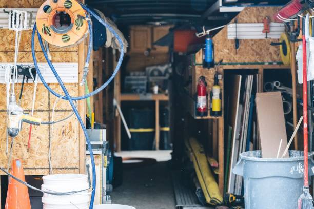 istock And equipment with wooden walls inside a construction trailer 1454766402