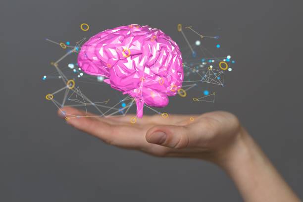 istock Person presenting a virtual projection of the human brain 1454766945