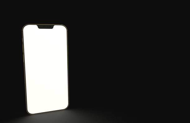 istock 3D render of a smartphone on a black background with copyspace 1454767306