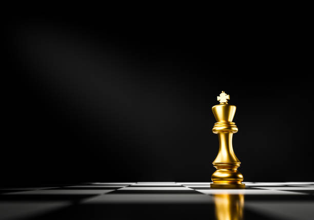 istock 3d illustration. Chess game on paper, available in gold and black. 1454769208