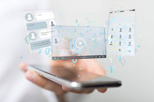 istock 3D render of Phone Applications above the smartphone 1454769287