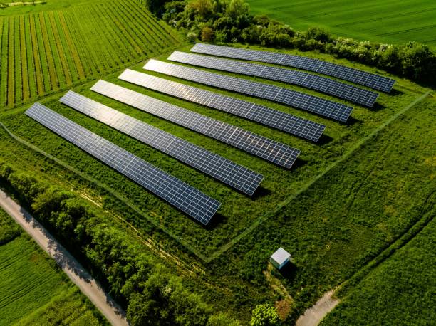 istock Solar Cell pannels in a farm in Germany 1454773931